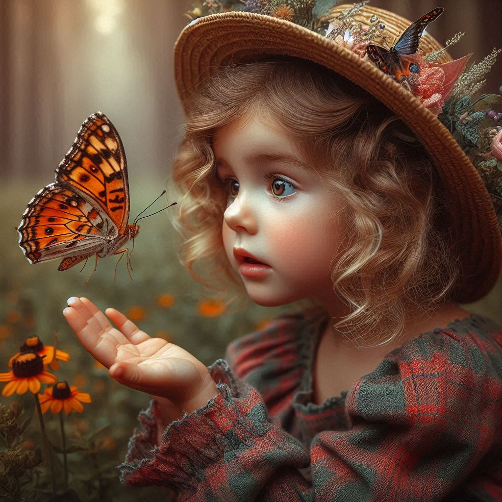 Niña con mariposa - La Casa de las Palabras